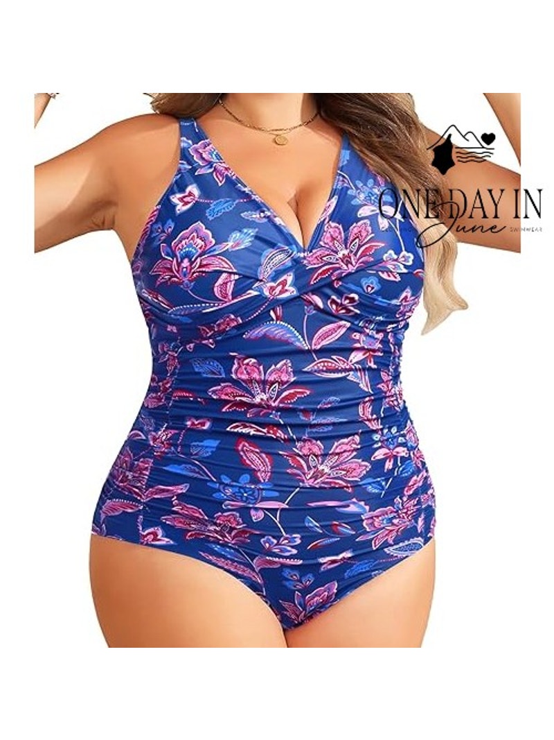 Yonique Plus Size Twist Front One Piece Swimsuit Size 18w